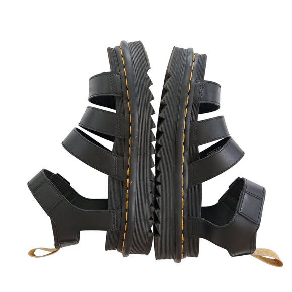 DR. MARTENS  Vegan Blaire Womens 7 Felix Gladiator Sandals in Black Summer Docs! - Picture 4 of 10